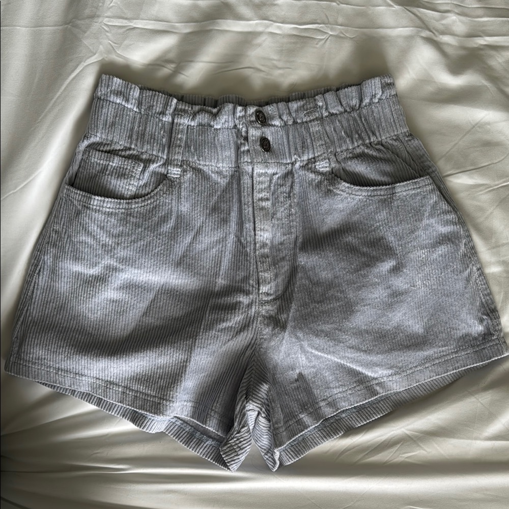Hollister Blue High Waist Vintage Corduroy Shorts